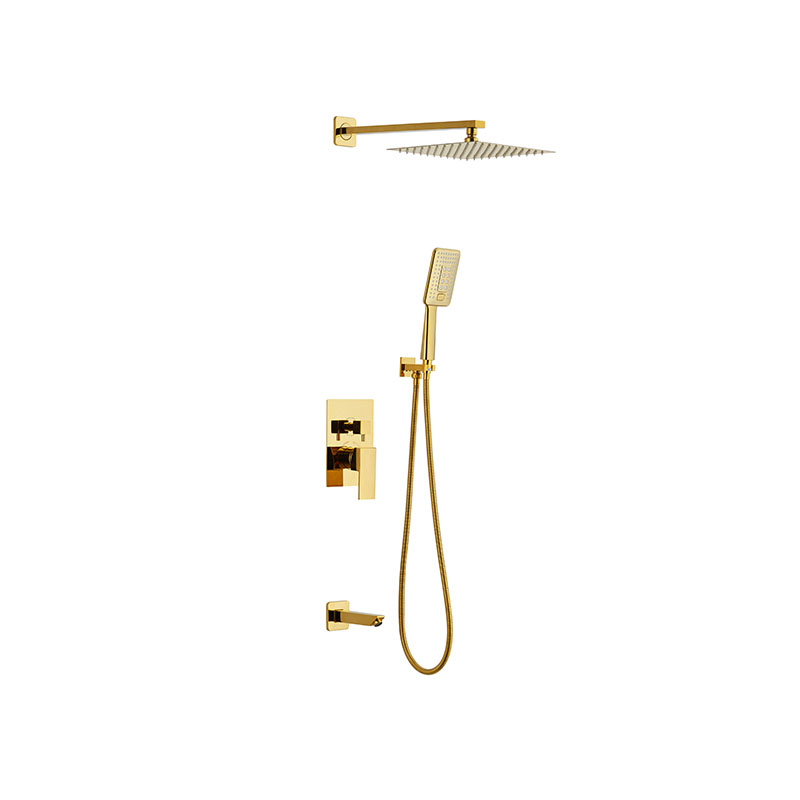 Aqua luxury gold shower system with modern design in Syrian bathroom