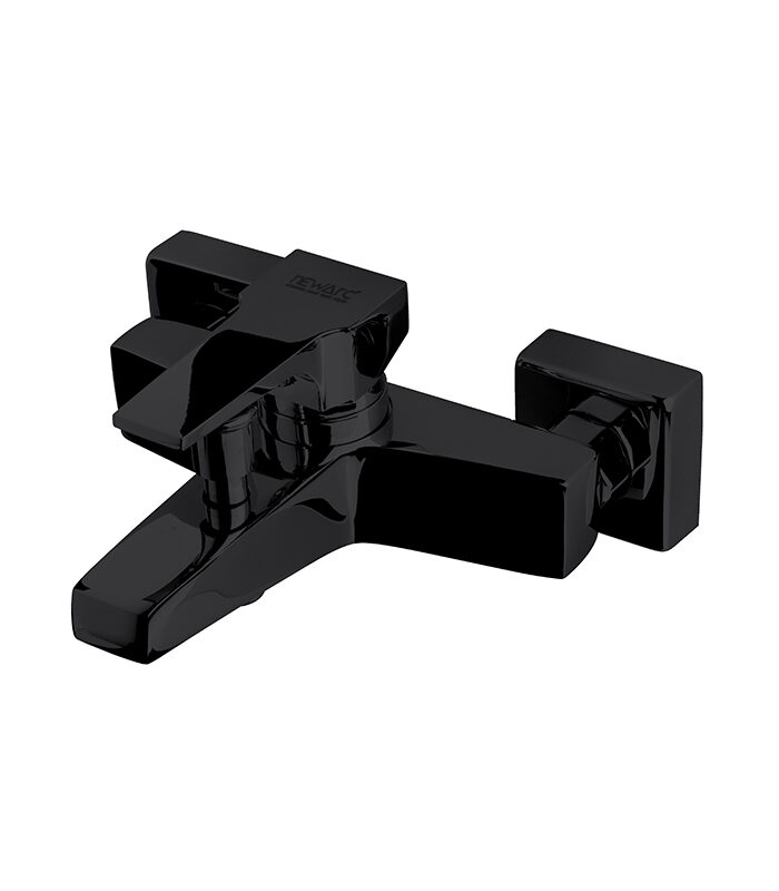 Elegant matte black mixer tap with soft handle in modern Syrian bathroom