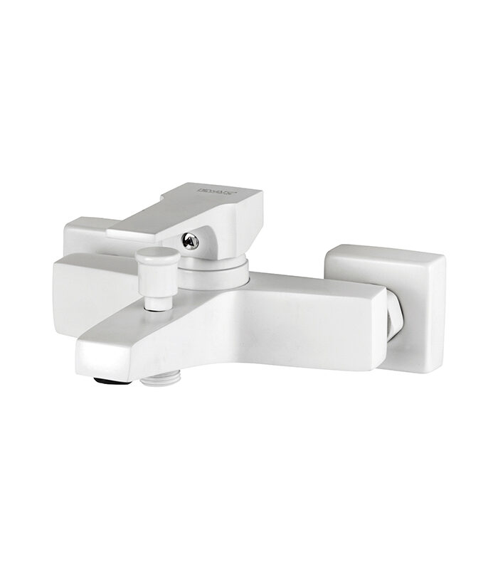 Minimal white bathroom mixer tap with modern flat design in Syria