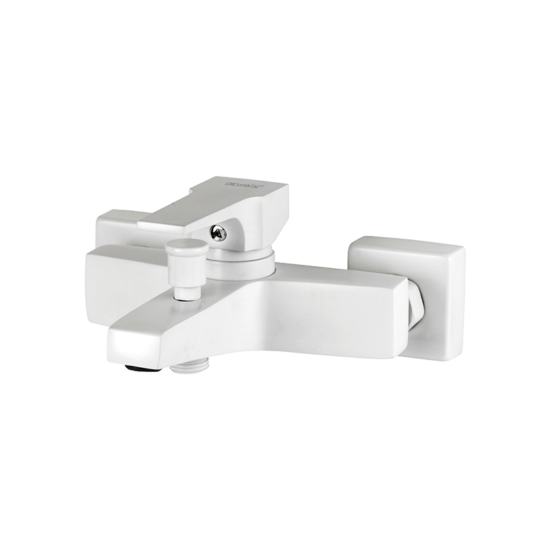 Minimal white bathroom mixer tap with modern flat design in Syria