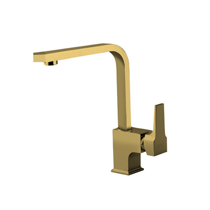 Glossy gold bathroom mixer tap reflecting light in Syrian bathroom setup