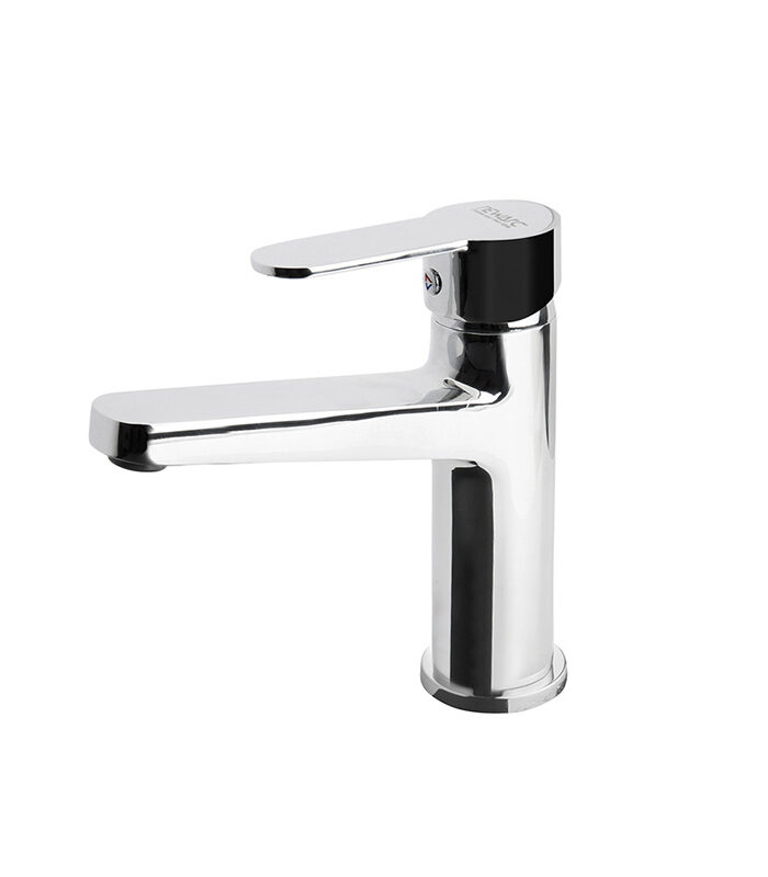 Sleek chrome bathroom mixer from Domino series reflecting natural light in Syria