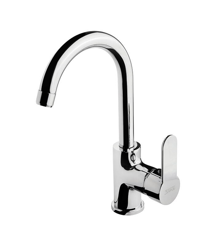 High-end chrome mixer tap from Domino collection installed in Syrian luxury project