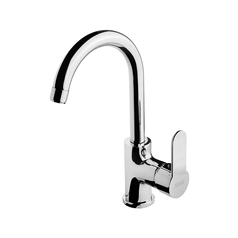 High-end chrome mixer tap from Domino collection installed in Syrian luxury project