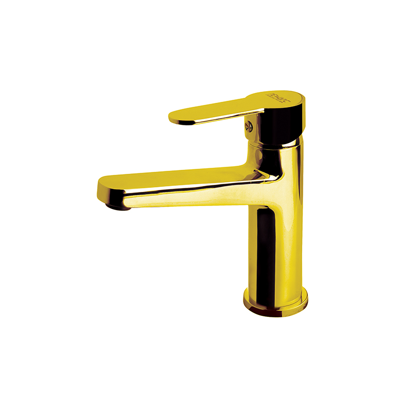 Elegant gold mixer tap installed in a high-end Syrian bathroom vanity