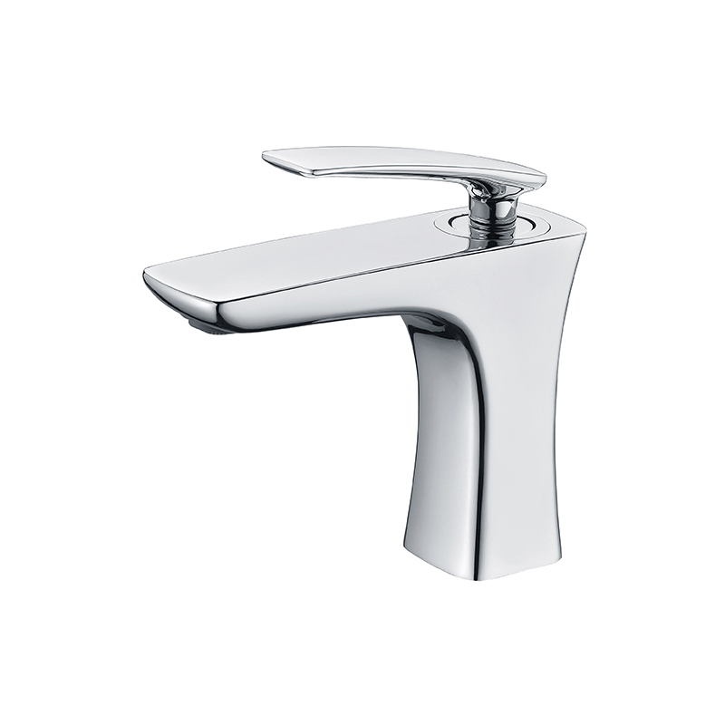Minimalist Life chrome mixer tap on sleek basin in Syrian bathroom