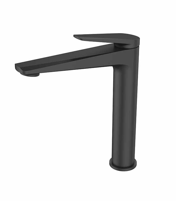 Matte black mixer from Next collection installed on modern Syrian bathroom sink