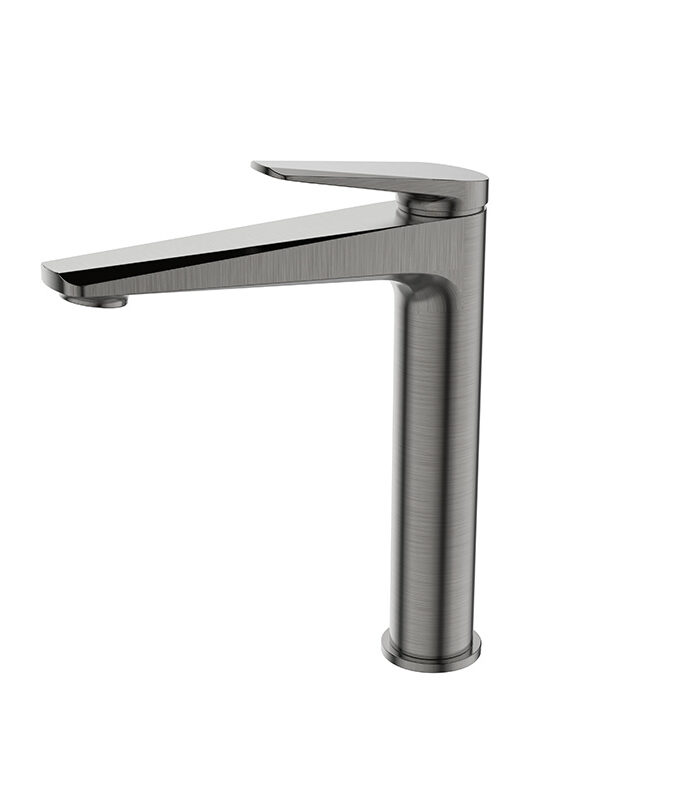 Elegant gray bathroom mixer installed in Syrian washroom