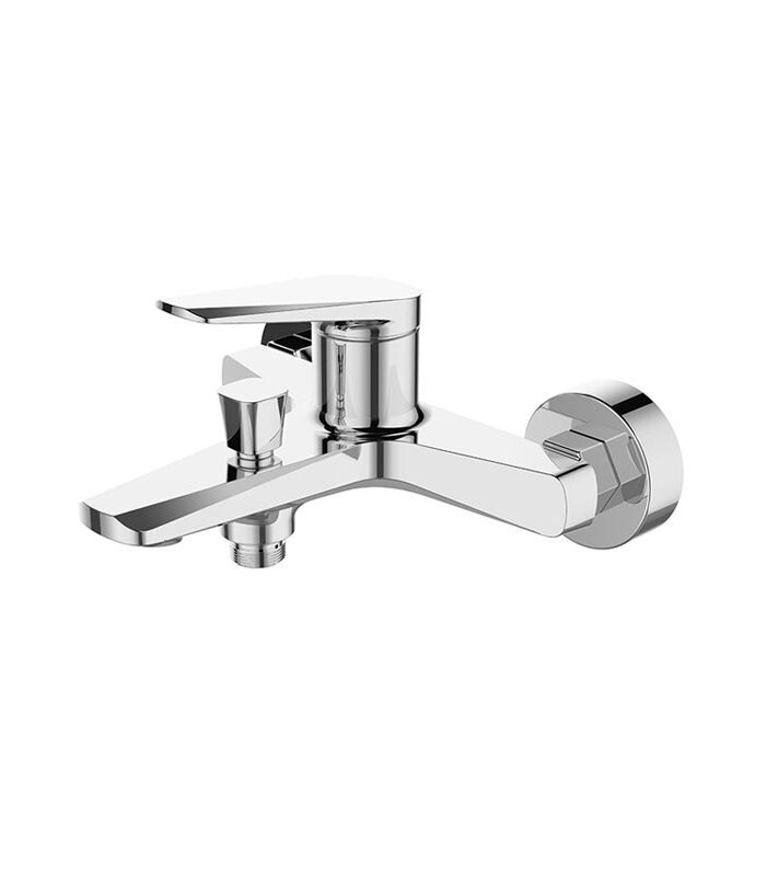 Polished chrome bathroom faucet from Next Mixer collection in Syrian home