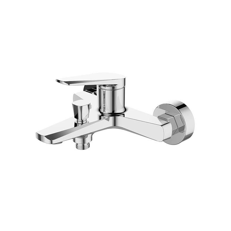 Polished chrome bathroom faucet from Next Mixer collection in Syrian home