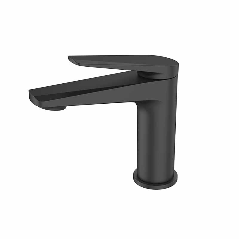 Next Mixer matte black bathroom mixer installed in Syrian ceramic basin