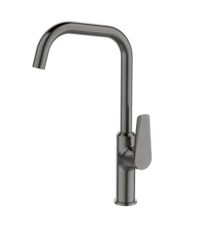 Matte gray bathroom mixer tap from Next Mixer collection in Syrian washbasin