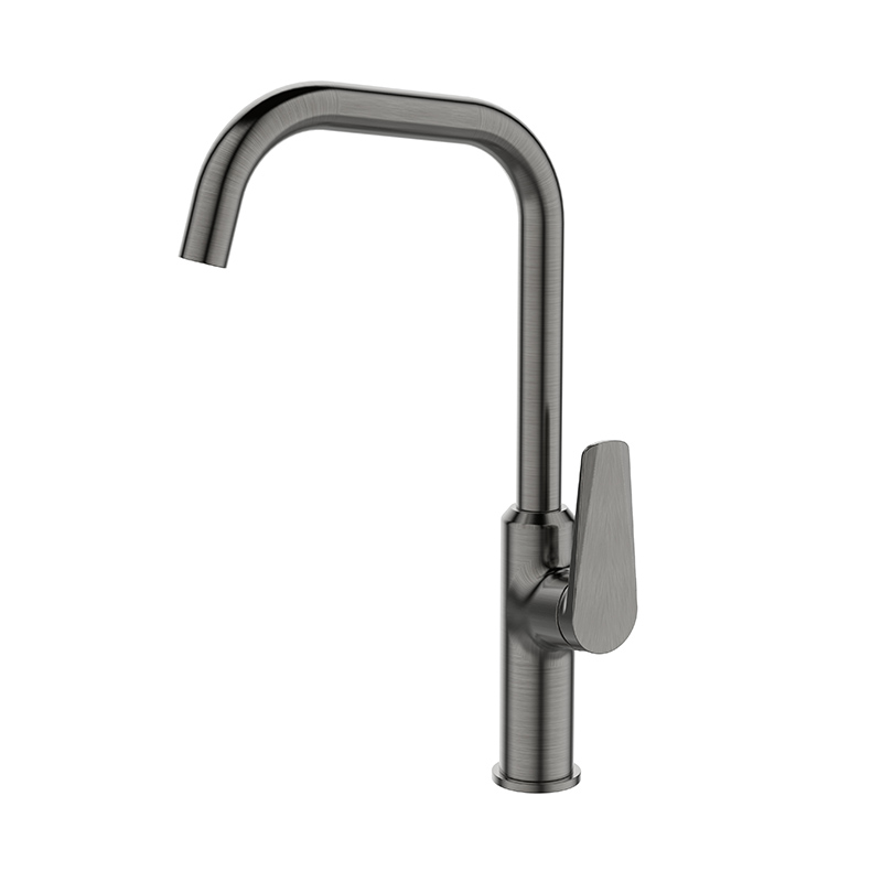 Matte gray bathroom mixer tap from Next Mixer collection in Syrian washbasin