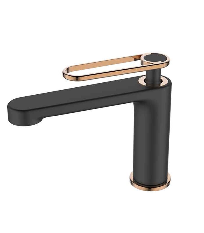 Zeta Black & Gold Mixer contemporary bathroom basin tap
