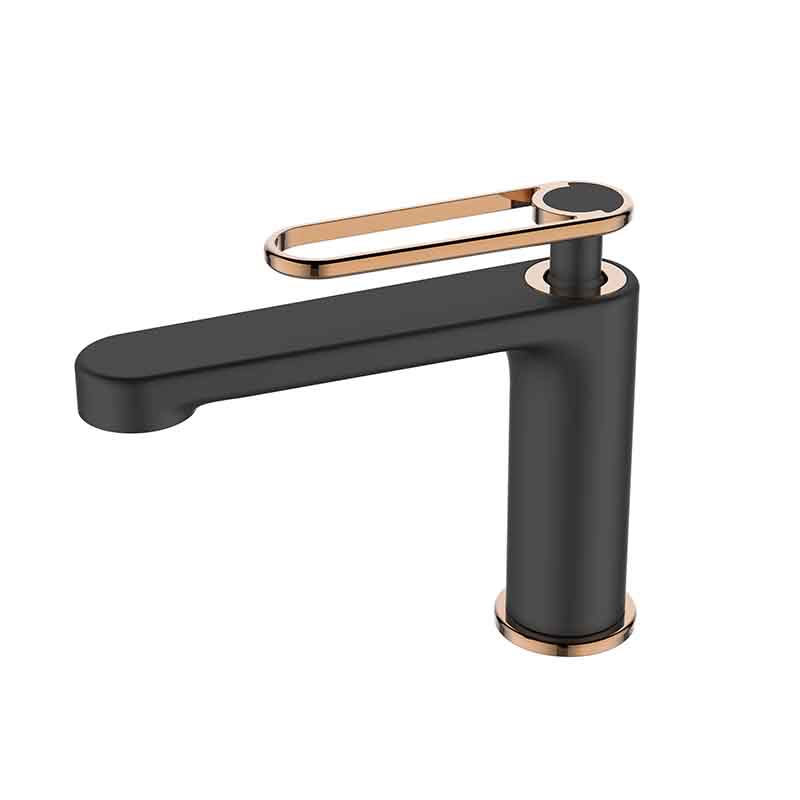 Zeta Black & Gold Mixer contemporary bathroom basin tap